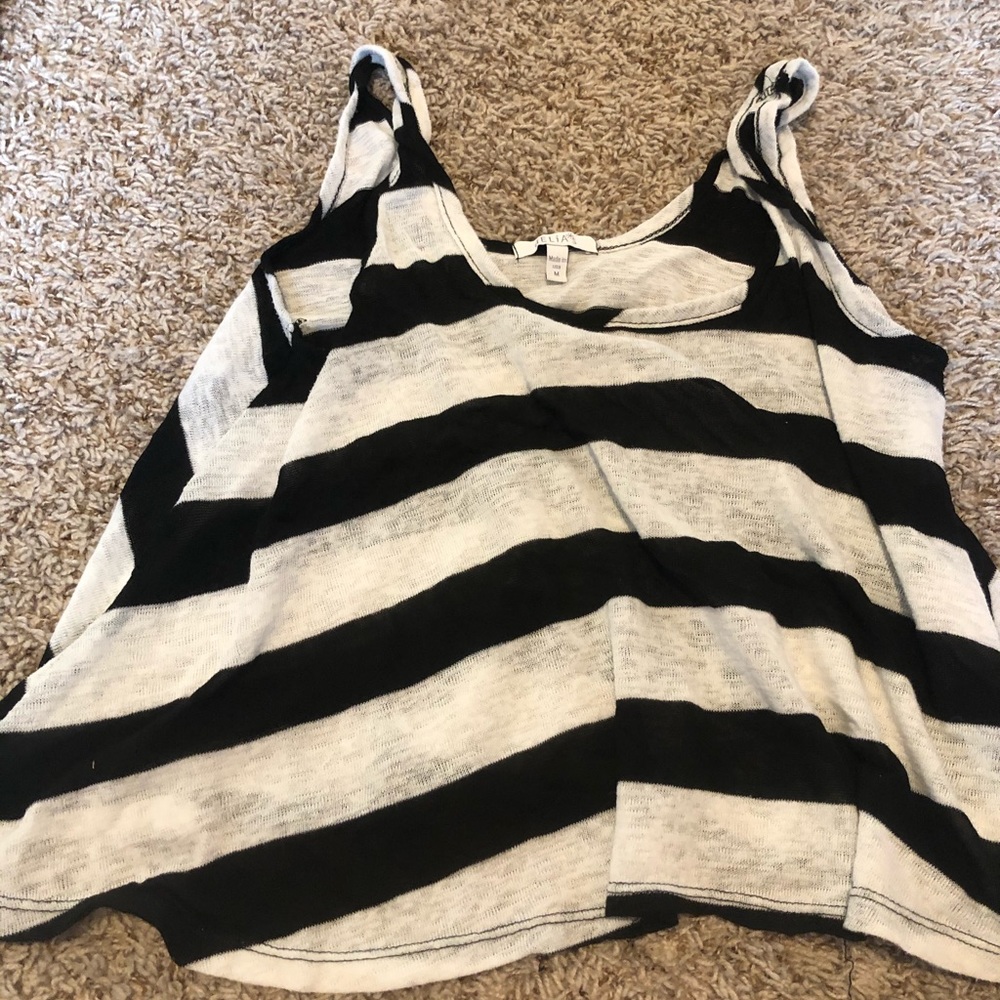 Black and white striped tank top